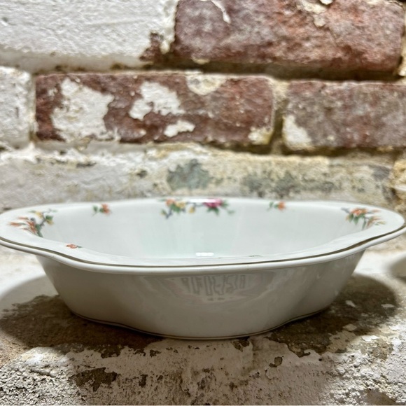 Vintage Limogues France Set of 2 Floral Peacock Serving Bowls Trimmed in Gold. - Picture 5 of 10